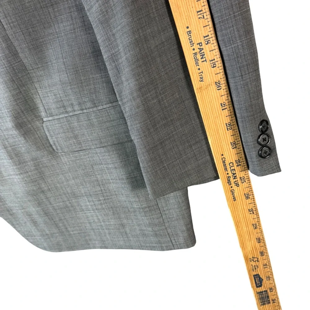 VTG Petrocelli Men 52S 2PC Gray‎ Wool Blend Suit Blazer Jacket Pants Classic Fit